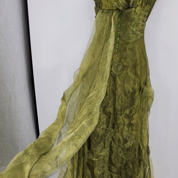 NWT Cherlone Forest Fairycore Ethereal Renaissance Nature Fantasy Prom Dress 8 1 - Picture 6 of 16